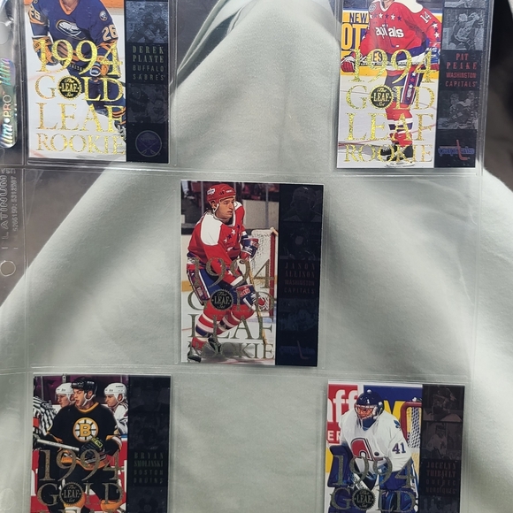1994-95 Leaf Gold Leaf Rookie Inserts, Complete Set 1-15, Brodeur, Arnott - Picture 5 of 6